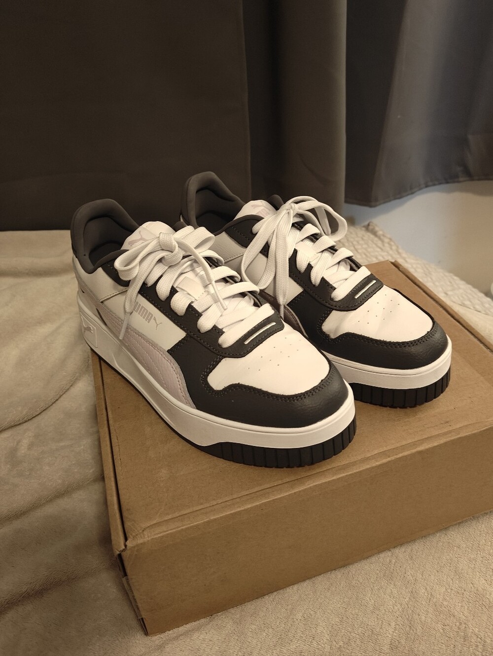 Puma Women's Carina Street Sneakers White/Navy/Lavender Size 8